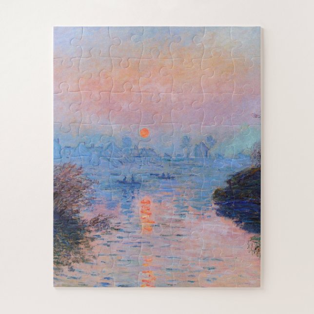Claude Monet - Sunset On The Seine Jigsaw Puzzle (Vertical)