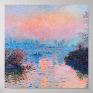Claude Monet - Sunset On The Seine Poster