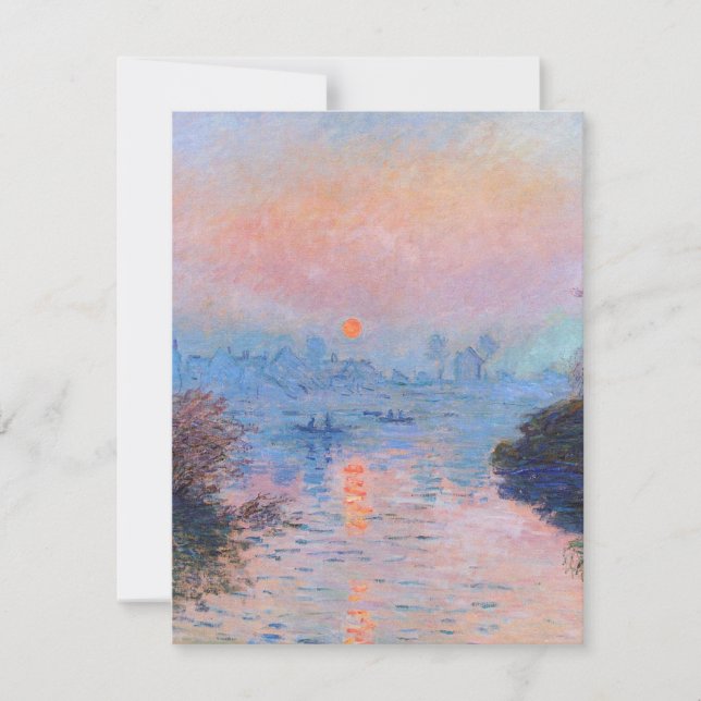 Claude Monet - Sunset On The Seine Thank You Card (Front)