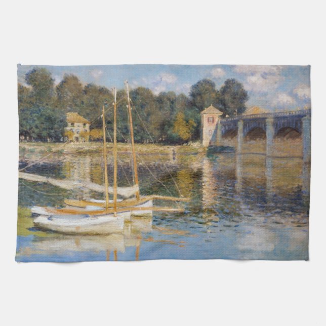 Claude Monet - The Argenteuil Bridge Tea Towel (Horizontal)