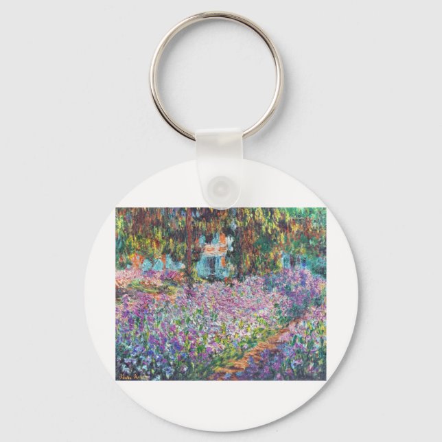 Claude Monet - The Artist's Garden at Givern Key Ring (Front)