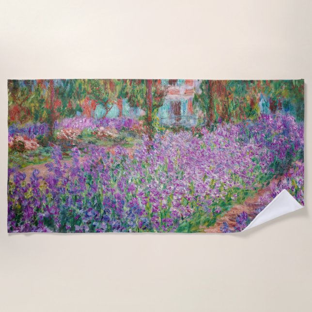 Claude Monet - The Artist's Garden at Giverny Beach Towel (Front)