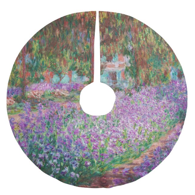 Claude Monet - The Artist's Garden at Giverny Brushed Polyester Tree Skirt (Front)