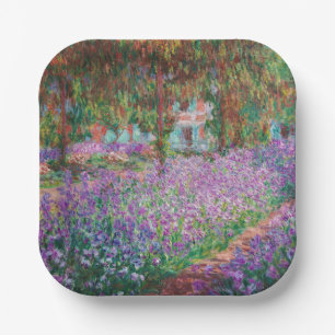 Claude Monet - The Artist's Garden at Giverny Paper Plate