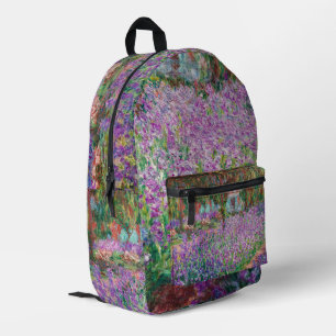 Claude Monet - The Artist's Garden at Giverny Printed Backpack