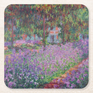Claude Monet The Artist's Garden at Giverny Square Paper Coaster