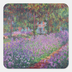 Claude Monet   The Artist's Garden at Giverny Square Sticker
