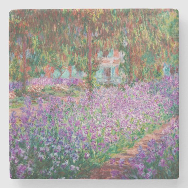 Claude Monet - The Artist's Garden at Giverny Stone Coaster (Front)
