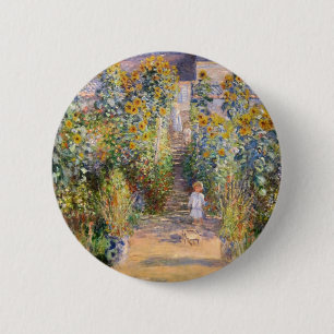 Claude Monet The Artist's Garden at Vétheuil, 1880 6 Cm Round Badge