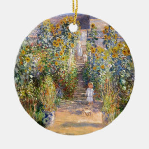Claude Monet The Artist's Garden at Vétheuil, 1880 Ceramic Tree Decoration
