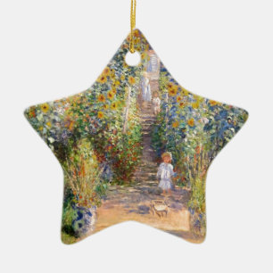 Claude Monet The Artist's Garden at Vétheuil, 1880 Ceramic Tree Decoration