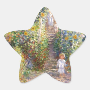 Claude Monet The Artist's Garden at Vétheuil, 1880 Star Sticker