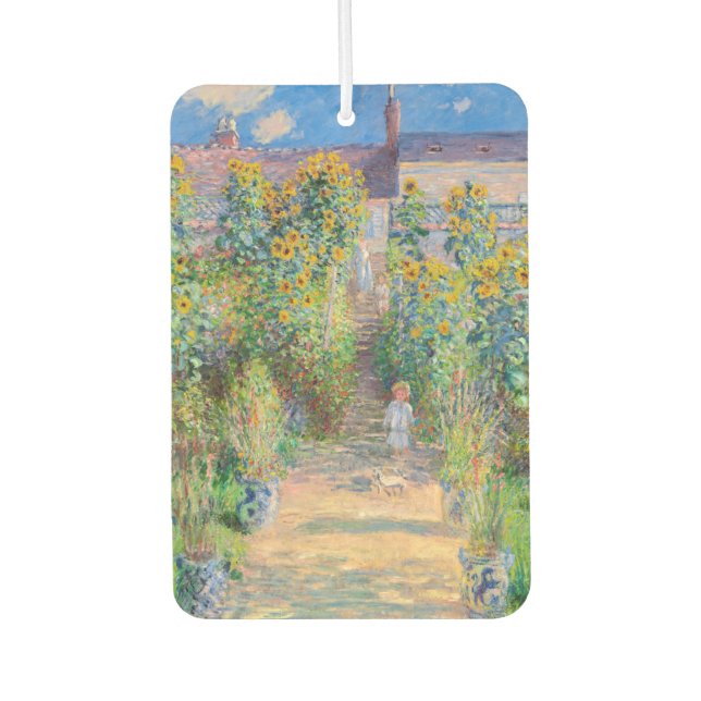 Claude Monet - The Artist's Garden at Vetheuil Car Air Freshener (Front)