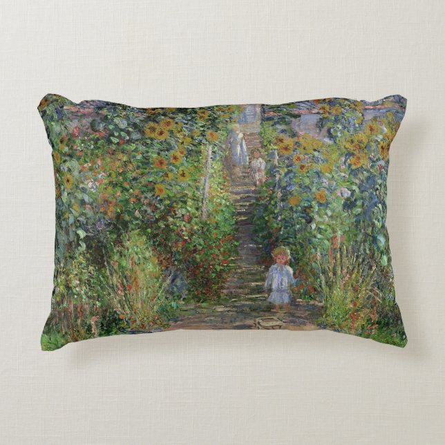 Claude Monet | The Artist's Garden at Vetheuil Decorative Cushion (Front)