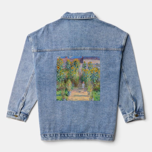 Claude Monet - The Artist's Garden at Vetheuil Denim Jacket (Back)