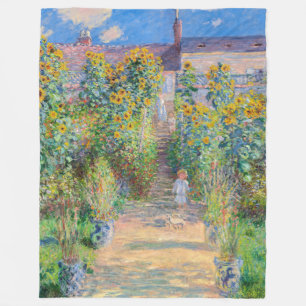 Claude Monet - The Artist's Garden at Vetheuil Fleece Blanket