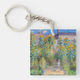 Claude Monet - The Artist's Garden at Vetheuil Key Ring