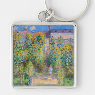 Claude Monet - The Artist's Garden at Vetheuil Key Ring