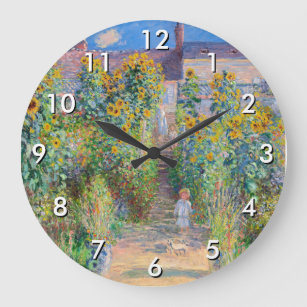 Claude Monet - The Artist's Garden at Vetheuil Large Clock