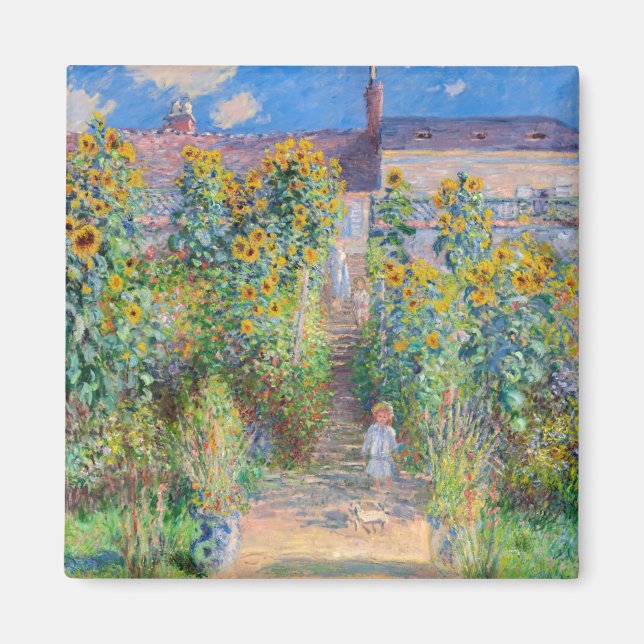 Claude Monet - The Artist's Garden at Vetheuil Magnet (Front)