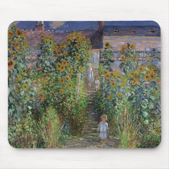 Claude Monet | The Artist's Garden at Vetheuil Mouse Mat (Front)