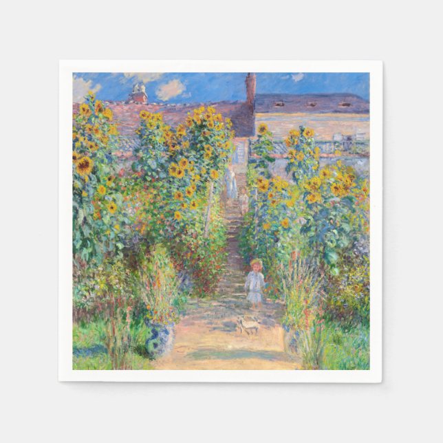 Claude Monet - The Artist's Garden at Vetheuil Napkin (Front)