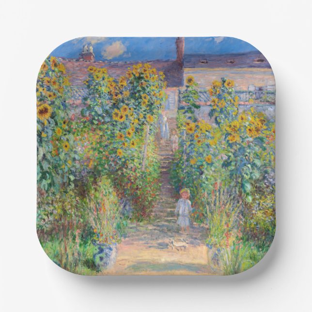 Claude Monet - The Artist's Garden at Vetheuil Paper Plate (Front)