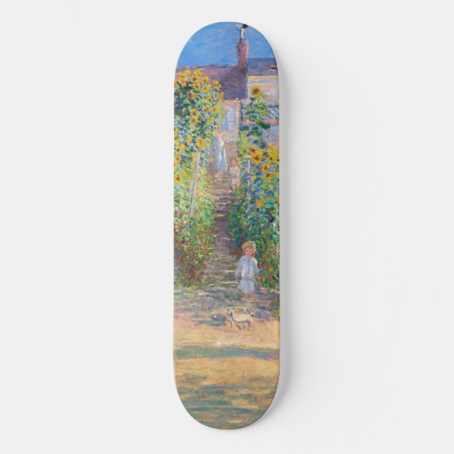 Claude Monet - The Artist's Garden at Vetheuil Skateboard (Front)