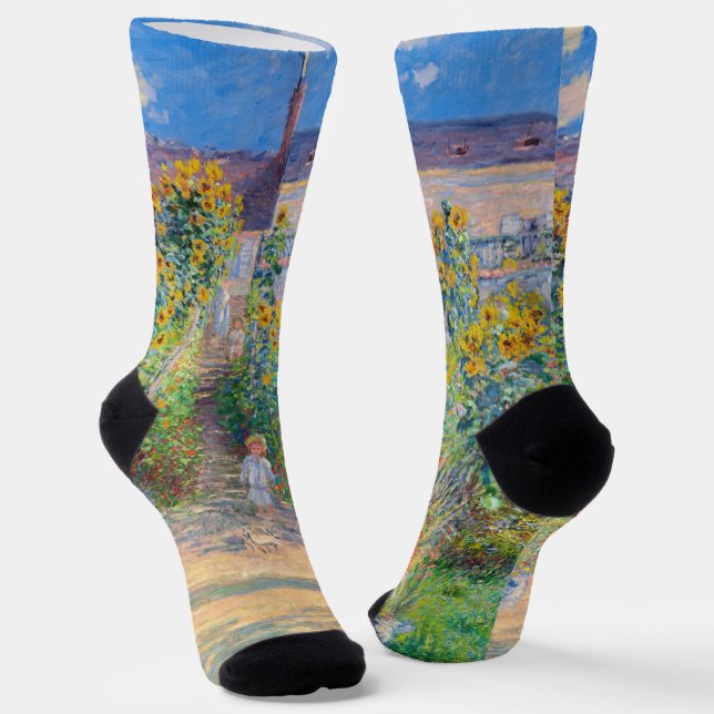 Claude Monet - The Artist's Garden at Vetheuil Socks (Angled)