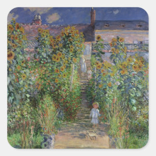 Claude Monet   The Artist's Garden at Vetheuil Square Sticker