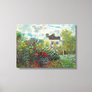Claude Monet - The Artist's Garden in Argenteuil Canvas Print