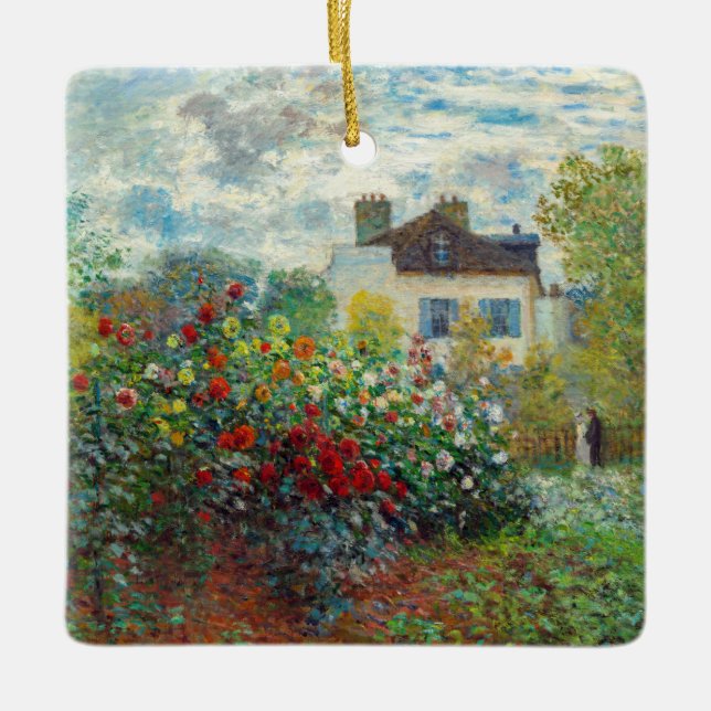 Claude Monet - The Artist's Garden in Argenteuil Ceramic Ornament (Front)
