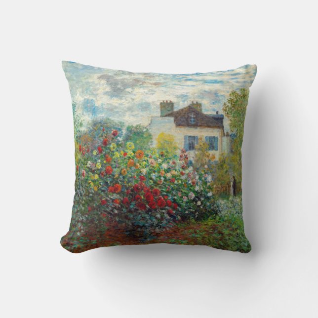 Claude Monet - The Artist's Garden in Argenteuil Cushion (Front)