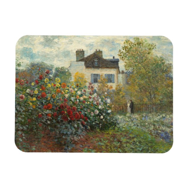 Claude Monet | The Artist's Garden in Argenteuil Magnet (Horizontal)