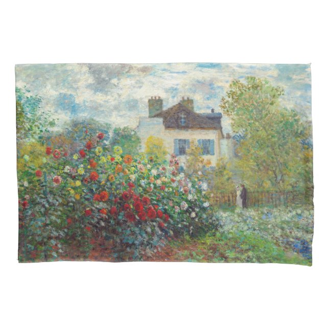 Claude Monet - The Artist's Garden in Argenteuil Pillowcase (Front)