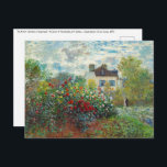 Claude Monet - The Artist's Garden in Argenteuil Postcard<br><div class="desc">The Artist's Garden in Argenteuil / A Corner of the Garden with Dahlias - Claude Monet,  Oil on Canvas,  1873</div>