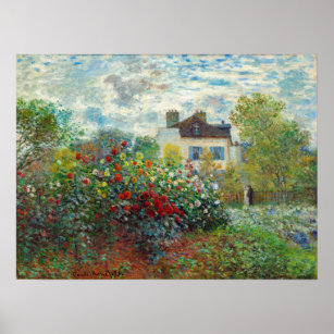 Claude Monet - The Artist's Garden in Argenteuil Poster
