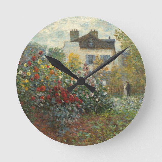 Claude Monet | The Artist's Garden in Argenteuil Round Clock (Front)