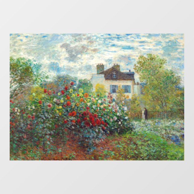 Claude Monet - The Artist's Garden in Argenteuil Window Cling (Sheet)