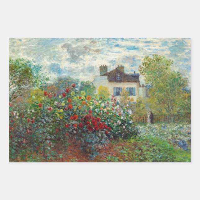 Claude Monet - The Artist's Garden in Argenteuil Wrapping Paper Sheet (Front)