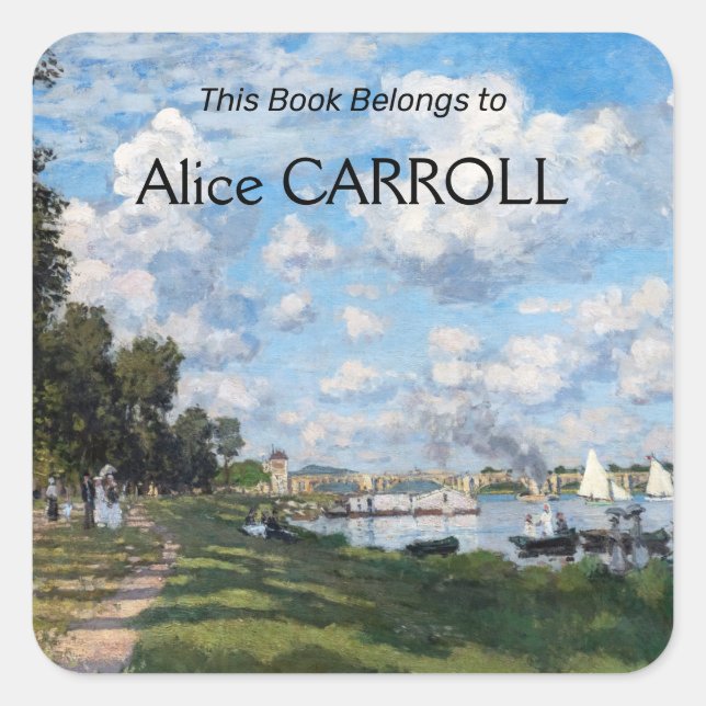Claude Monet - The Basin at Argenteuil Square Sticker (Front)