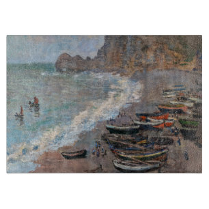 Claude Monet - The Beach at Etretat Cutting Board