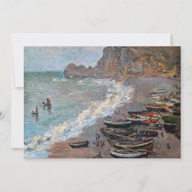 Claude Monet - The Beach at Etretat Invitation (Front)