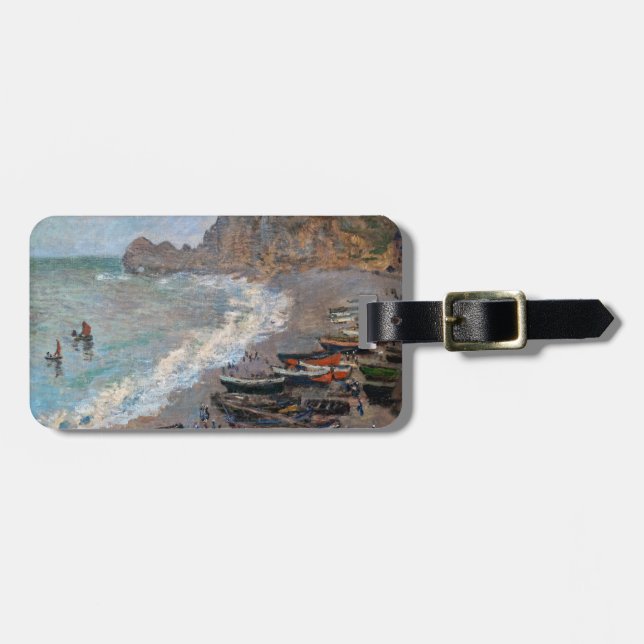 Claude Monet - The Beach at Etretat Luggage Tag (Front Horizontal)
