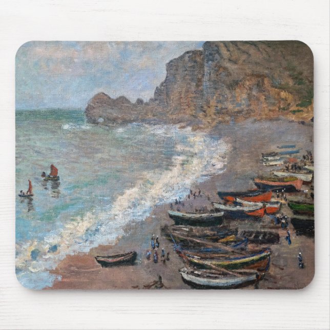 Claude Monet - The Beach at Etretat Mouse Mat (Front)