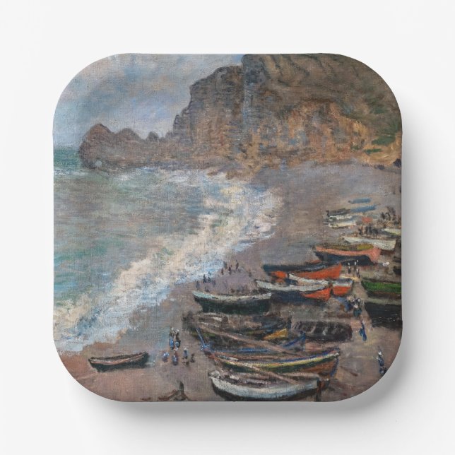Claude Monet - The Beach at Etretat Paper Plate (Front)