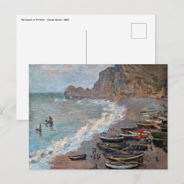 Claude Monet - The Beach at Etretat Postcard (Front/Back)