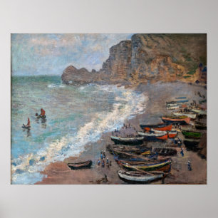 Claude Monet - The Beach at Etretat Poster