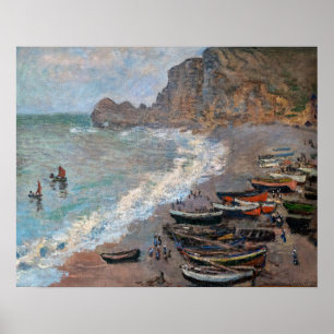 Claude Monet - The Beach at Etretat Poster