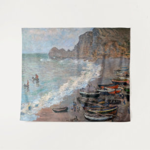 Claude Monet - The Beach at Etretat Tapestry